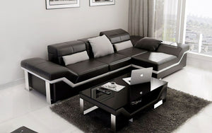 Gracia Leather Sectional Sofa With Chaise