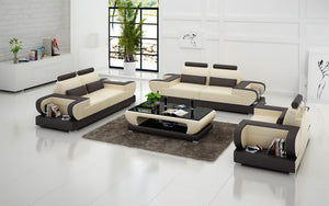 Mirak Modern Leather Sofa Set