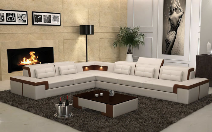 Yaphet Modern Leather Sectional