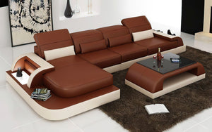 Brosnan Leather Sectional with LED Light