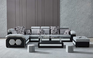 Selena Dark Grey & Silvery Grey Modular Tufted Sectional