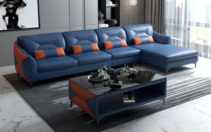 Bysic Small Leather Sectional with Chaise