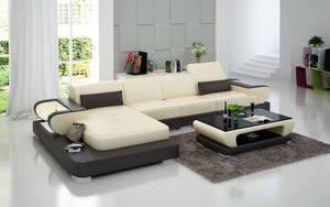 Ezrael Small Modern Leather Sectional