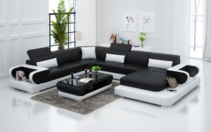 Ezrael Modern U-Shape Leather Sectional