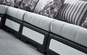 Selena Dark Grey & Silvery Grey Modular Tufted Sectional