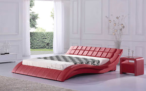 Verdandi Curved Modern Leather Platform Bed