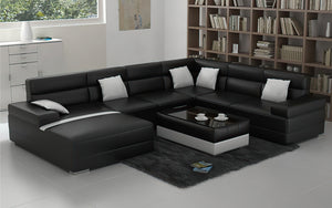 Zeal Modern U-Shape Leather Sectional