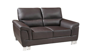 Haquer Brown Leather Sofa Set