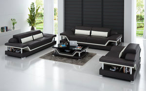 Taliya Leather Sofa Set with Adjustable Headrest