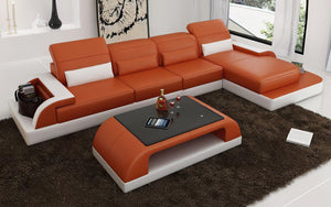 Brosnan Leather Sectional with LED Light