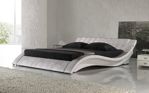 Verdandi Curved Modern Leather Platform Bed