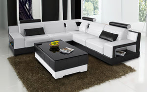 Hybra Modern Leather Sectional