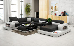 Gara Modern U-Shape Leather Sectional