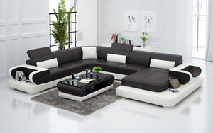 Ezrael Modern U-Shape Leather Sectional