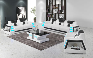 Ozzy Modern Leather Sofa Set