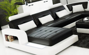 Ulubray Modern U-Shape Leather Sectional