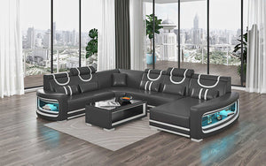 Luca Modern U Shape Sectional with LED Light