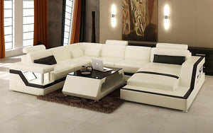 Emerson Leather Sectional With Storage