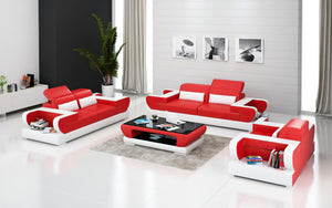 Ezrael Modern Leather Sofa Set