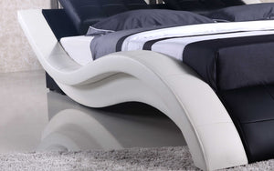 Artemis Curved Modern Leather Platform Bed