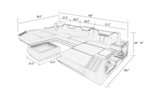 Sahara XL Leather Sectional with Side Storage