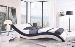 Verdandi Curved Modern Leather Platform Bed