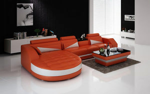 Skye Leather Sectional with Shape Chaise