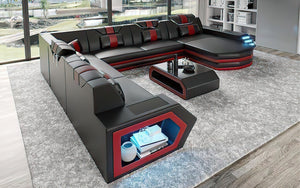 Eileend Leather Sectional Sofa with LED Lights | Futuristic Furniture