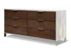 Camona Modern Dark Walnut & Faux Concrete Bedroom Set
