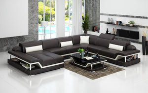 Taliya Modern U-Shape Leather Sectional