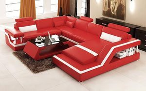 Emerson Leather Sectional With Storage