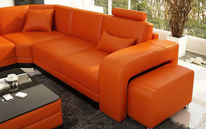 Heather Modern U-Shape Leather Sectional