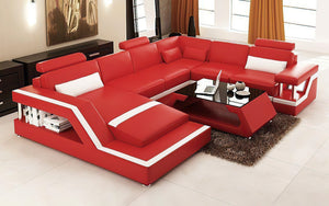 Emerson Leather Sectional With Storage