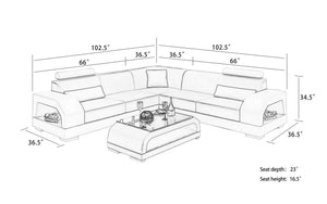 Luxi Modern Leather Sectional