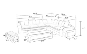 Aithen Modern Leather Sectional