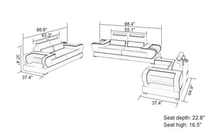 Mirak Modern Leather Sofa Set