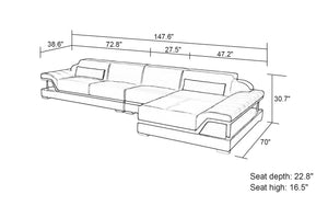 Taliya Small Modern Leather Sectional