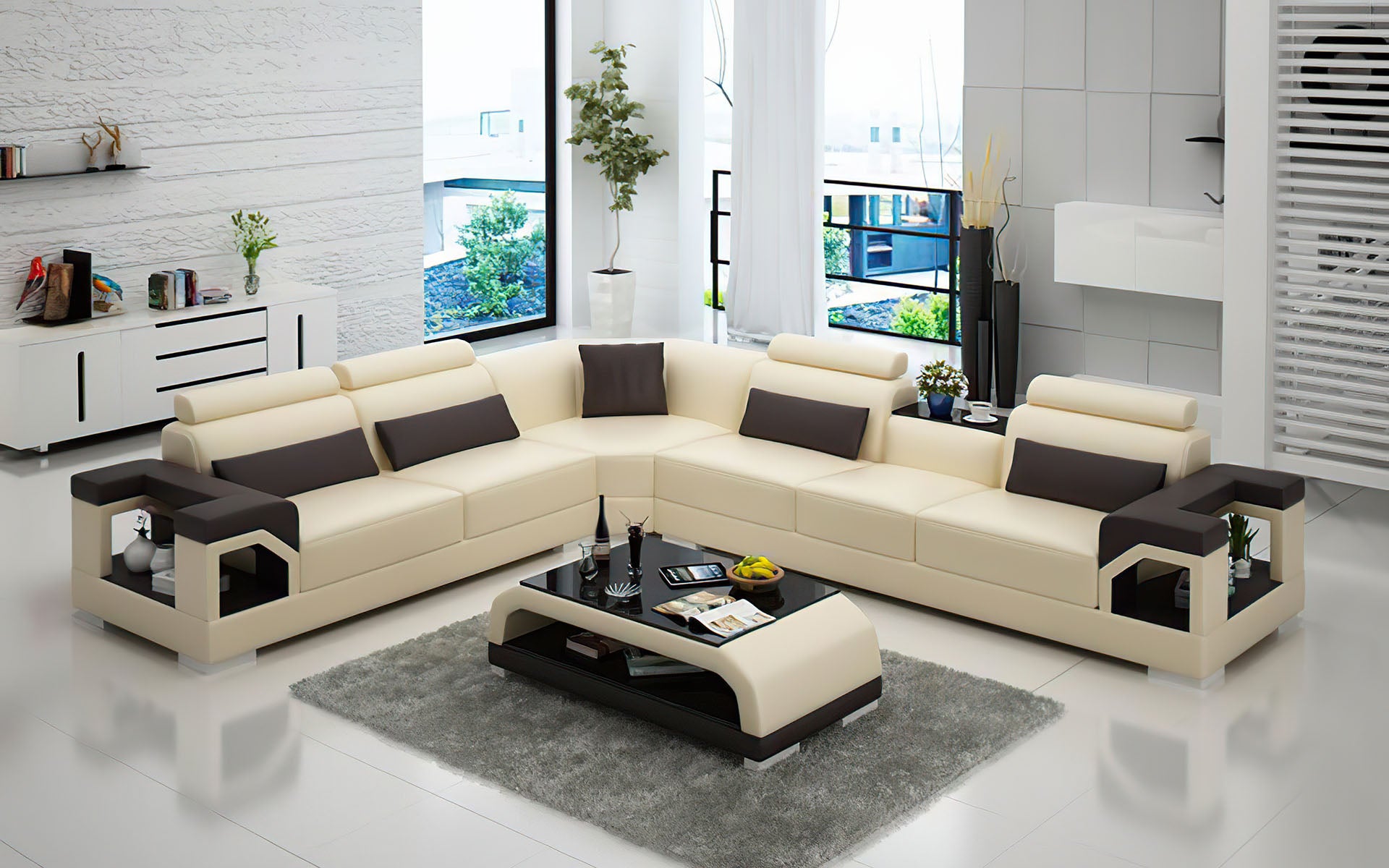 Talos Modern Leather Sectional