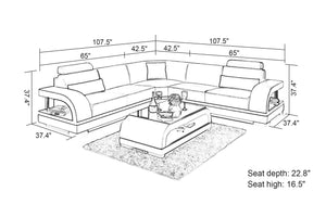 Nexso Modern Leather Sectional