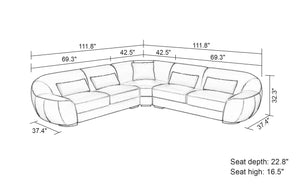 Semira Modern Leather Sectional