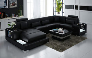 Giana Modern U-Shape Leather Sectional