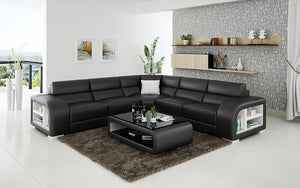 Poris Modern Leather Sectional