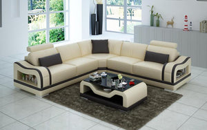 Asland Modern Leather Sectional