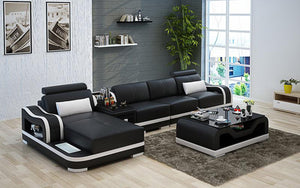 Asland Small Modern Leather Sectional