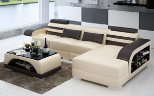 Eleese Small Modern Leather Sectional
