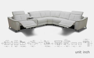 Rium Fabric Modern Sectional With Recliners