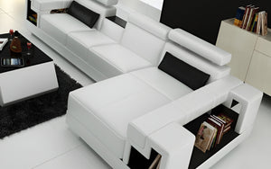 Uri Small Modern Leather Sectional