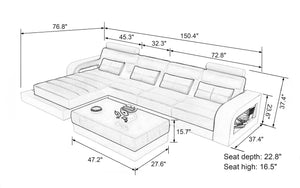 Ulubray Small Modern Leather Sectional