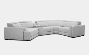 Darcey Fabric L Shape Sectional Sofa With Recliners