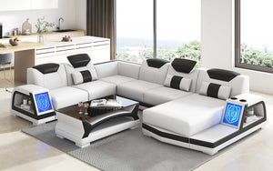 Vincenzo Futuristic Modern Sectional With Illuminating LED